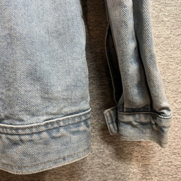 St John's Bay Jean Jacket Women PSmall Blue Light Wash Pockets Long Sleeve Denim - Picture 5 of 12